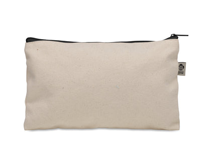 Kosmetiktasche aus Organic Cotton mit farbigem Reißverschluss. 340 g/m².