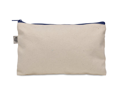 Kosmetiktasche aus Organic Cotton mit farbigem Reißverschluss. 340 g/m².