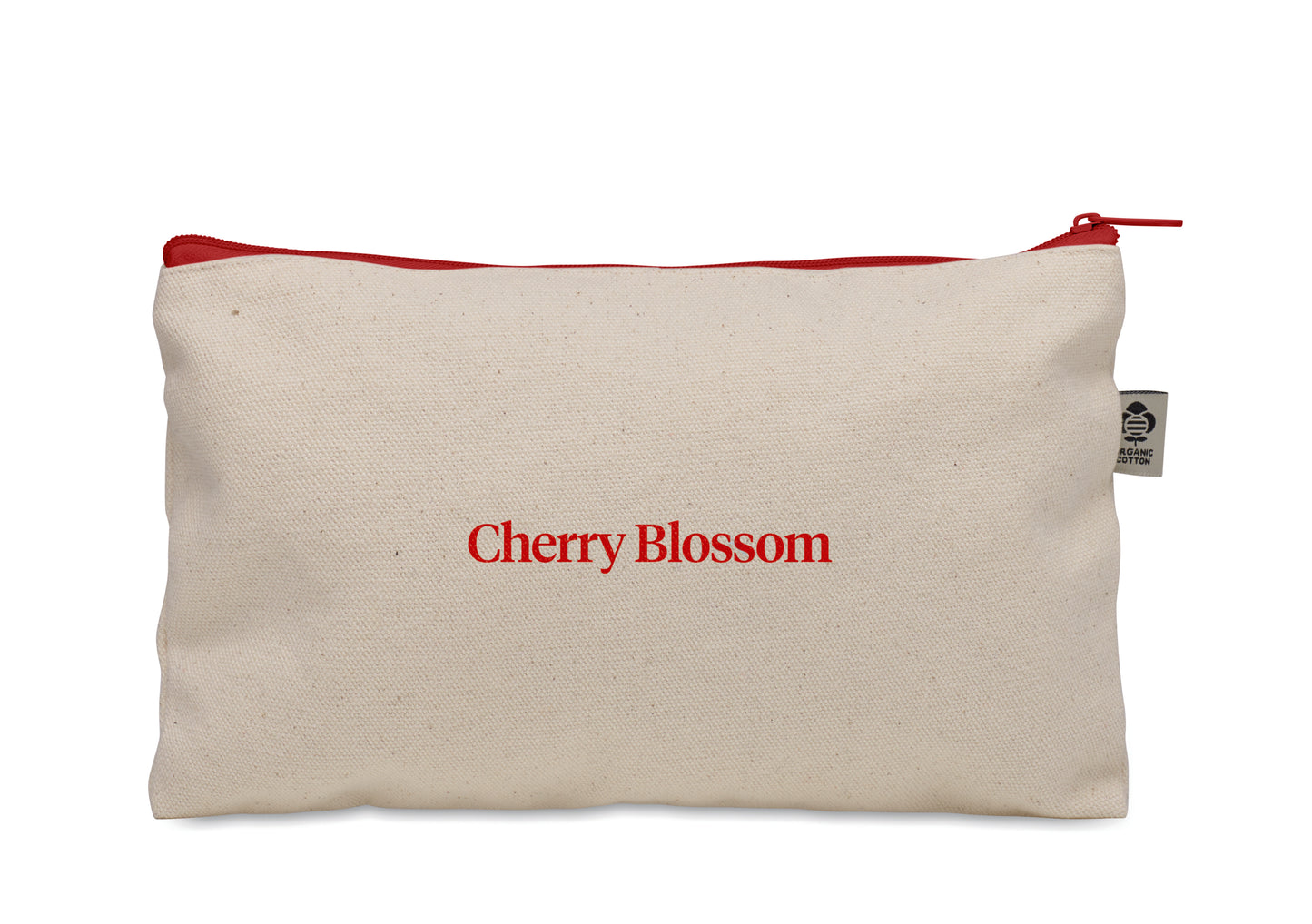 Kosmetiktasche aus Organic Cotton mit farbigem Reißverschluss. 340 g/m².