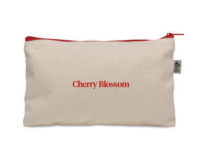 Kosmetiktasche aus Organic Cotton mit farbigem Reißverschluss. 340 g/m².