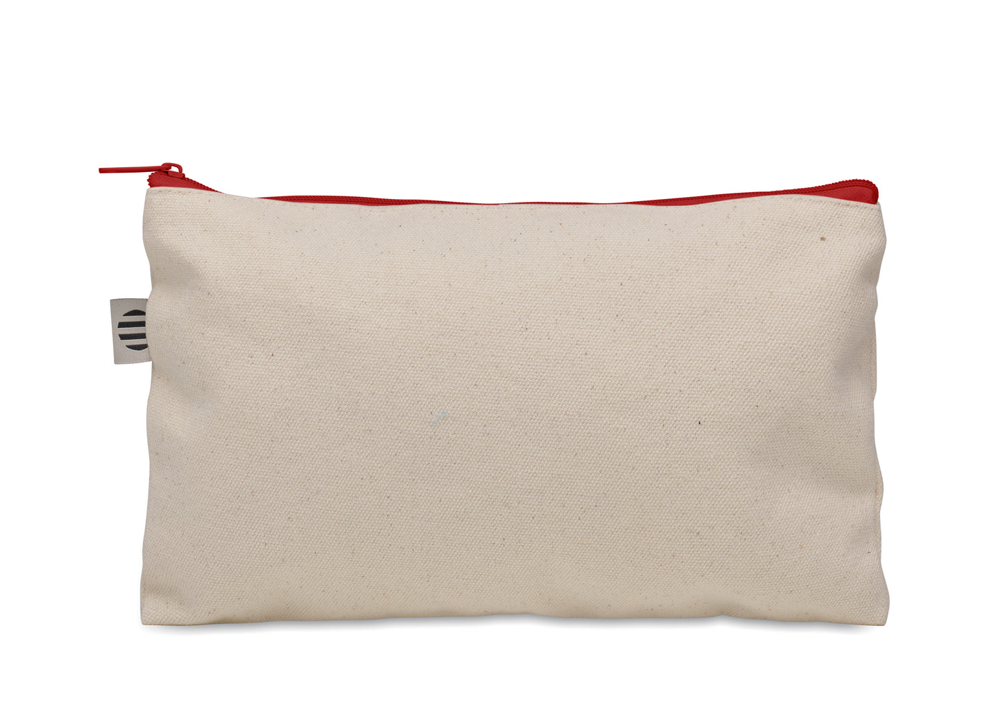 Kosmetiktasche aus Organic Cotton mit farbigem Reißverschluss. 340 g/m².