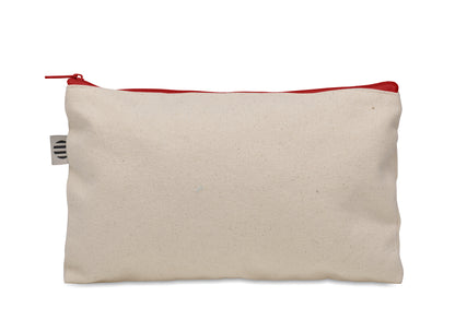 Kosmetiktasche aus Organic Cotton mit farbigem Reißverschluss. 340 g/m².