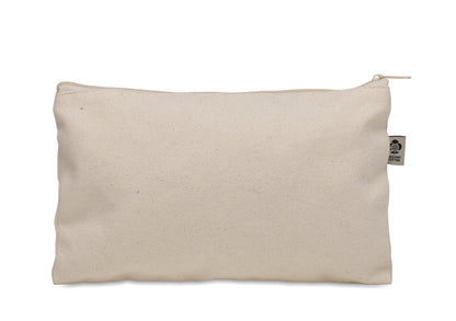 Kosmetiktasche aus Organic Cotton mit farbigem Reißverschluss. 340 g/m².