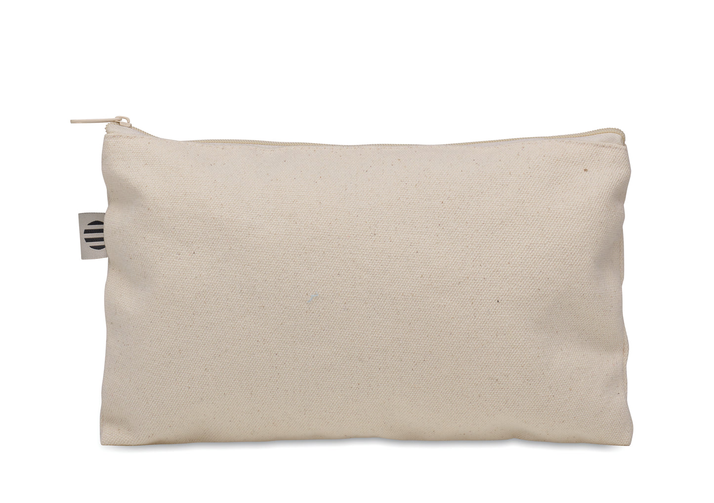 Kosmetiktasche aus Organic Cotton mit farbigem Reißverschluss. 340 g/m².