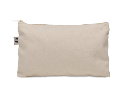 Kosmetiktasche aus Organic Cotton mit farbigem Reißverschluss. 340 g/m².