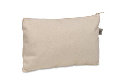 Kosmetiktasche aus Organic Cotton mit farbigem Reißverschluss. 340 g/m².