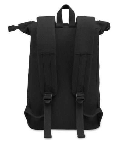 15'''' Rolltop-Laptop-Rucksack mit Reißverschluss aus recycelter Pre-Consumer-Baumwolle (70%) und recyceltem Polyester (30%).
