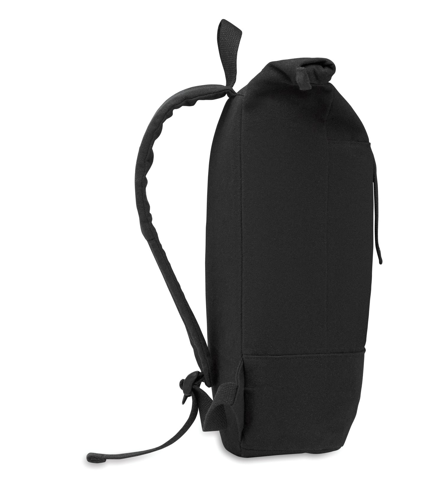 15'''' Rolltop-Laptop-Rucksack mit Reißverschluss aus recycelter Pre-Consumer-Baumwolle (70%) und recyceltem Polyester (30%).
