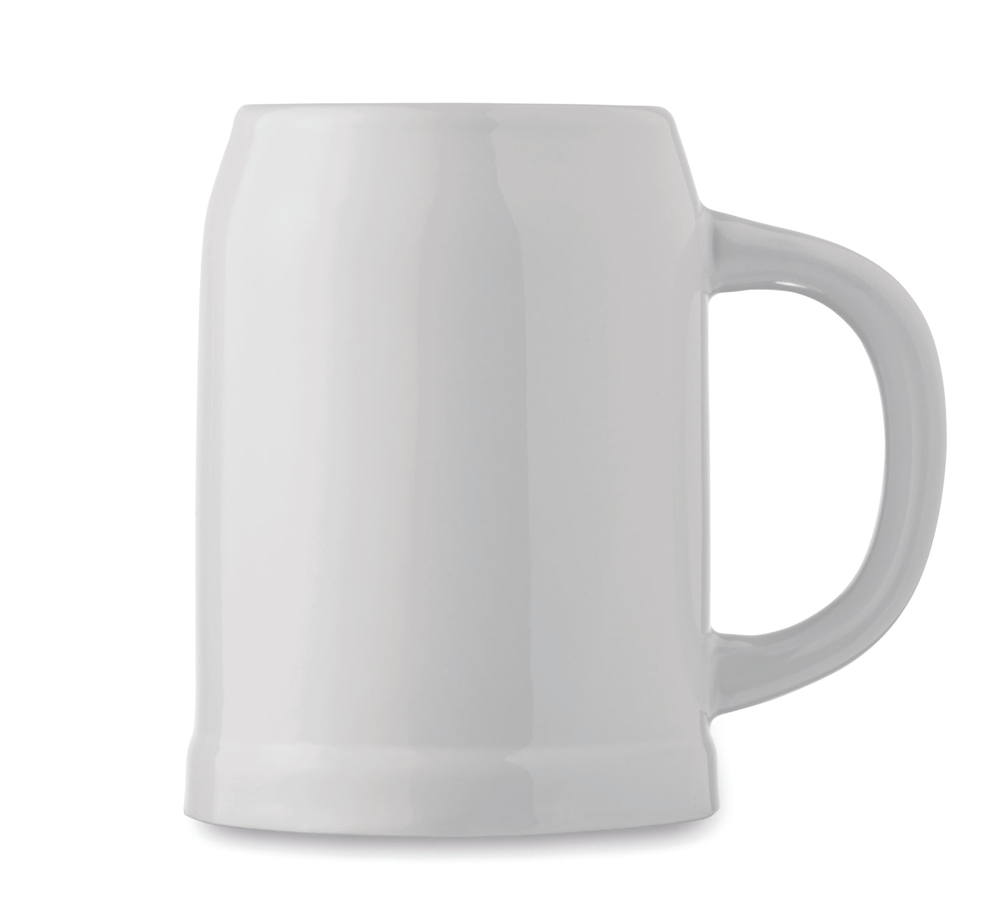 Bierkrug aus Keramik. Spezielle Beschichtung für Sublimationsdruck. Füllmenge: 500 ml.