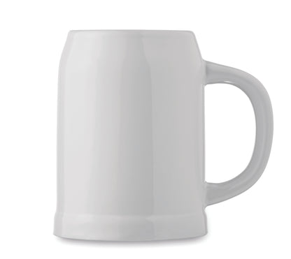 Bierkrug aus Keramik. Spezielle Beschichtung für Sublimationsdruck. Füllmenge: 500 ml.