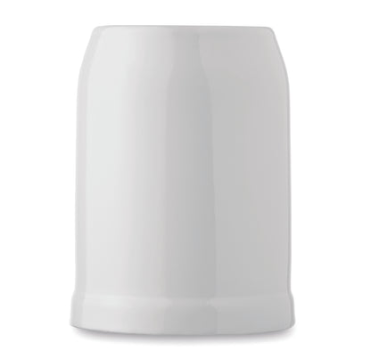 Bierkrug aus Keramik. Spezielle Beschichtung für Sublimationsdruck. Füllmenge: 500 ml.