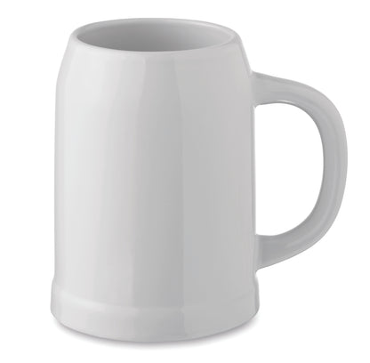 Bierkrug aus Keramik. Spezielle Beschichtung für Sublimationsdruck. Füllmenge: 500 ml.