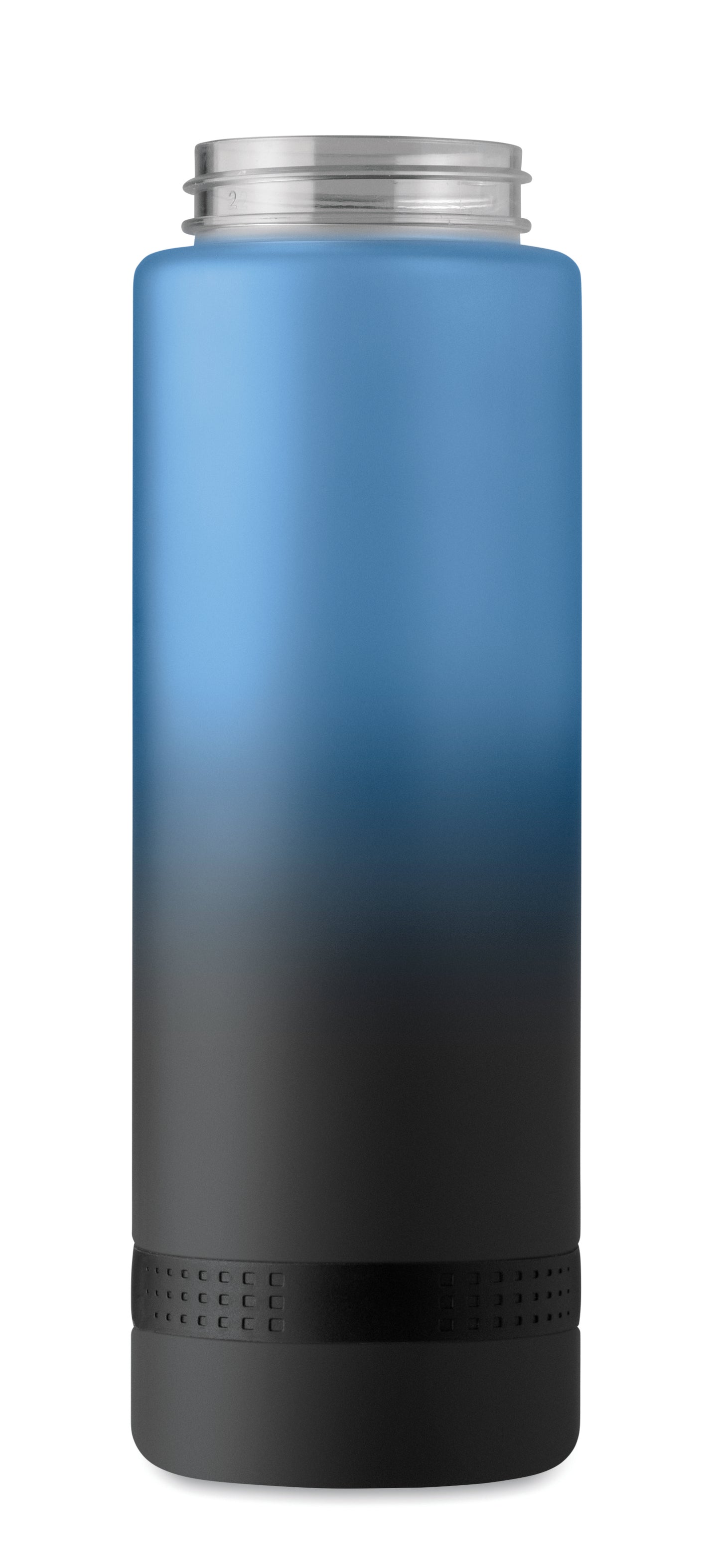 Sport-Trinkflasche aus RPET. Motivierende Zeitmarkierung einhändig zu öffnender Flip-Top-Deckel Sicherheitsverschluss und Henkel.
