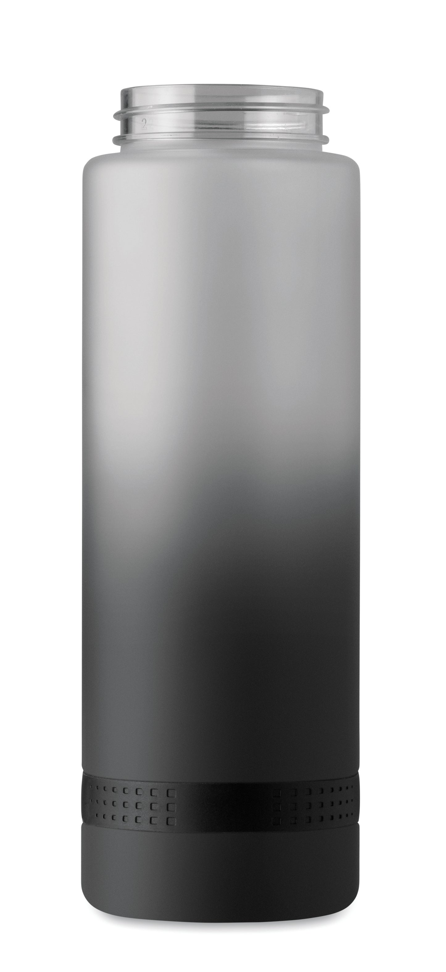 Sport-Trinkflasche aus RPET. Motivierende Zeitmarkierung einhändig zu öffnender Flip-Top-Deckel Sicherheitsverschluss und Henkel.
