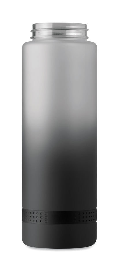 Sport-Trinkflasche aus RPET. Motivierende Zeitmarkierung einhändig zu öffnender Flip-Top-Deckel Sicherheitsverschluss und Henkel.