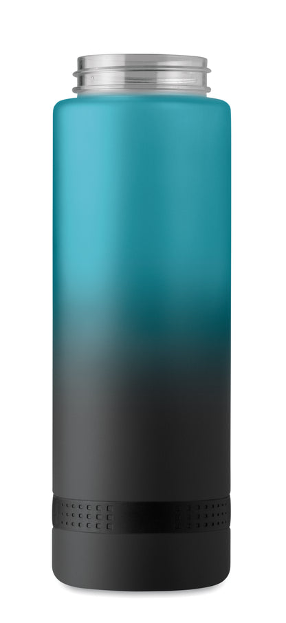 Sport-Trinkflasche aus RPET. Motivierende Zeitmarkierung einhändig zu öffnender Flip-Top-Deckel Sicherheitsverschluss und Henkel.