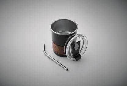 Einwandiger Becher aus recyceltem Edelstahl (90% recycelter Edelstahl 10% Edelstahl) mit abnehmbarem