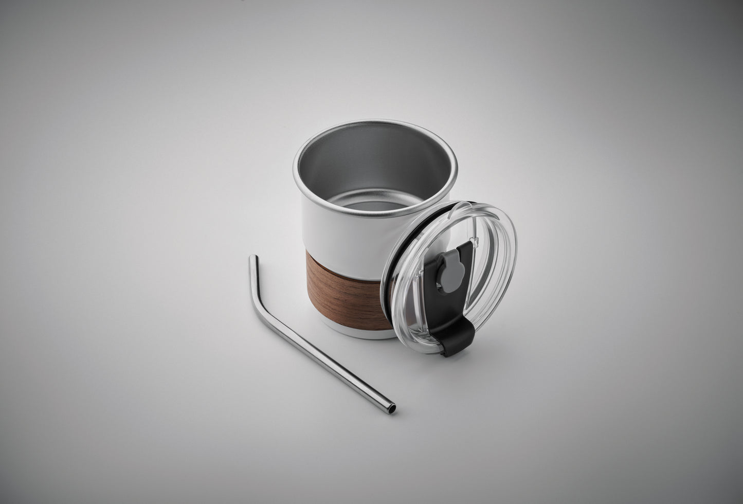 Einwandiger Becher aus recyceltem Edelstahl (90% recycelter Edelstahl 10% Edelstahl) mit abnehmbarem