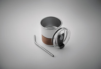 Einwandiger Becher aus recyceltem Edelstahl (90% recycelter Edelstahl 10% Edelstahl) mit abnehmbarem