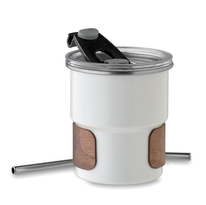 Einwandiger Becher aus recyceltem Edelstahl (90% recycelter Edelstahl 10% Edelstahl) mit abnehmbarem