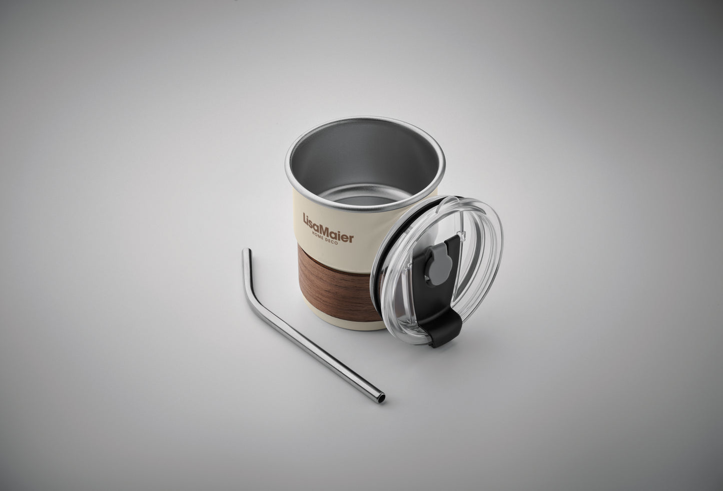 Einwandiger Becher aus recyceltem Edelstahl (90% recycelter Edelstahl 10% Edelstahl) mit abnehmbarem