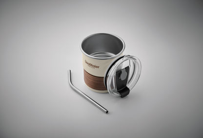 Einwandiger Becher aus recyceltem Edelstahl (90% recycelter Edelstahl 10% Edelstahl) mit abnehmbarem