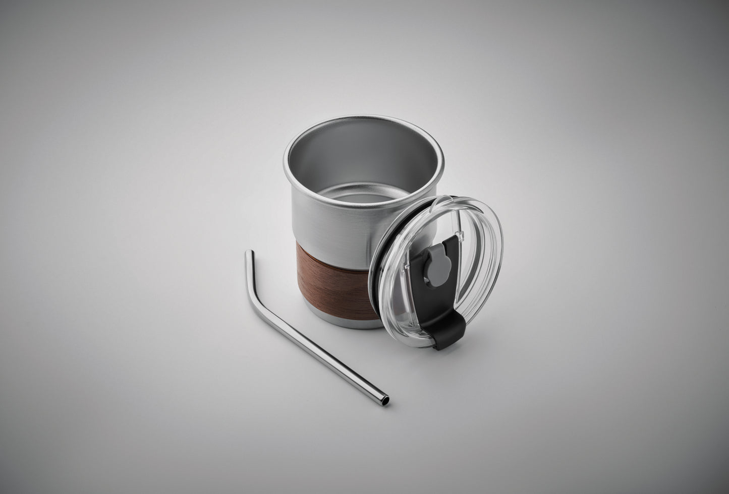 Einwandiger Becher aus recyceltem Edelstahl (90% recycelter Edelstahl 10% Edelstahl) mit abnehmbarem