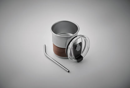 Einwandiger Becher aus recyceltem Edelstahl (90% recycelter Edelstahl 10% Edelstahl) mit abnehmbarem