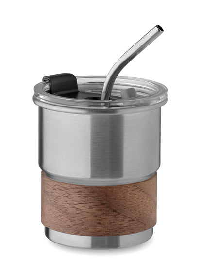 Einwandiger Becher aus recyceltem Edelstahl (90% recycelter Edelstahl 10% Edelstahl) mit abnehmbarem