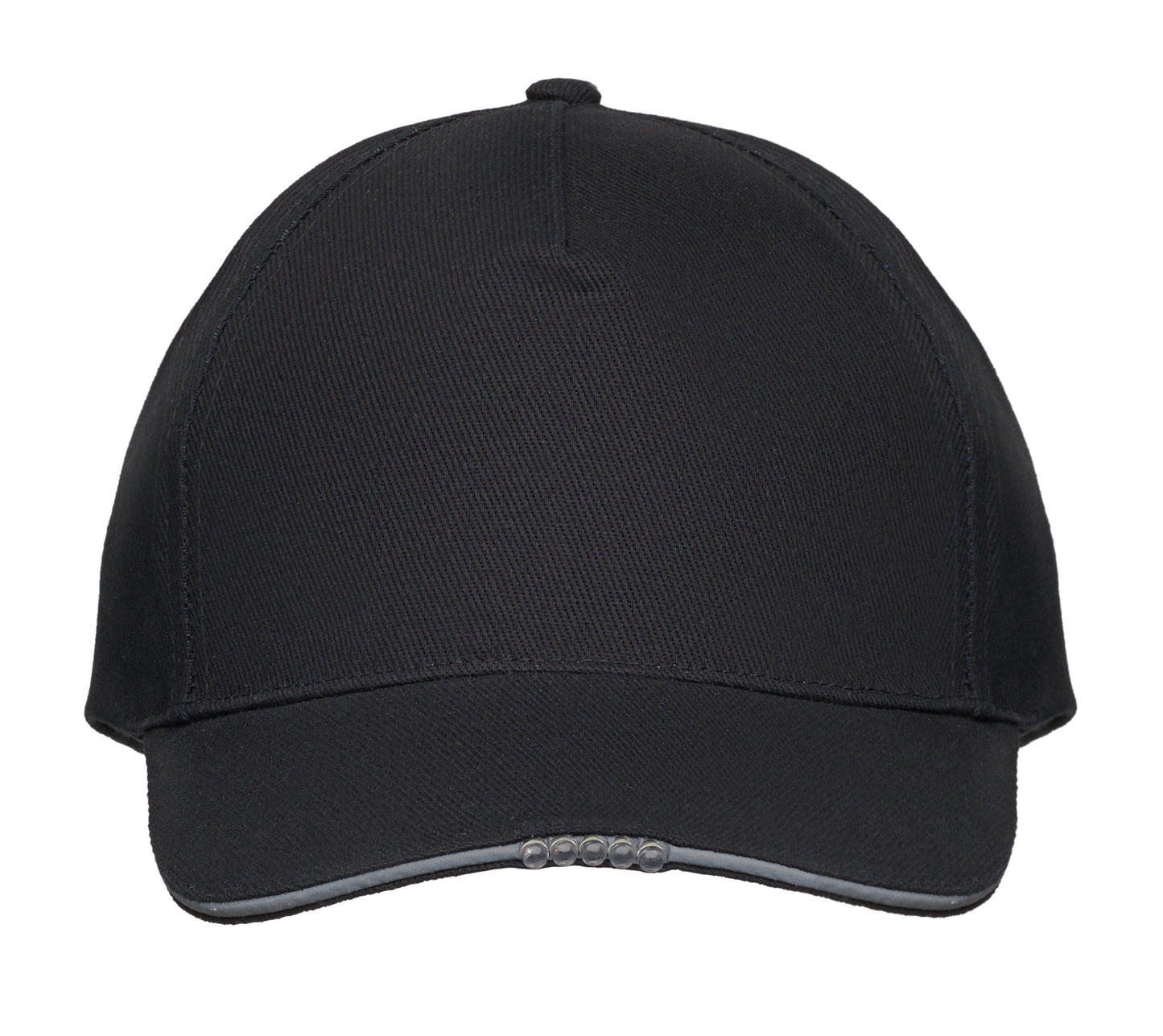 Baseball Kappe aus Baumwolle 220g/m². 5 Panels. 5 LED Leuchten im Kappenschirm.
