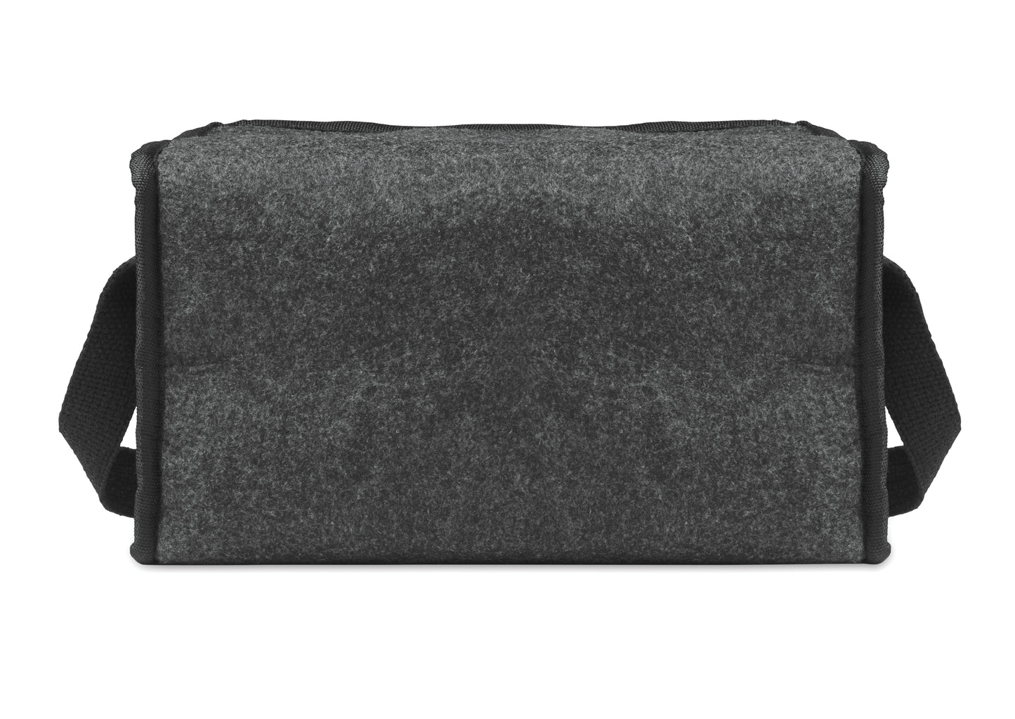 Kühltasche aus RPET-Filz mit Fronttasche. 1mm RPET-Filz- und isolierende 3 mm Aluminiumfolie.