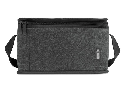 Kühltasche aus RPET-Filz mit Fronttasche. 1mm RPET-Filz- und isolierende 3 mm Aluminiumfolie.