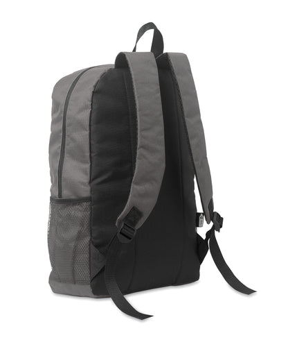Rucksack mit Schnürung. Fronttasche mit Reißverschluss. Netztaschen auf beiden Seiten. 600D RPET-Polyester.