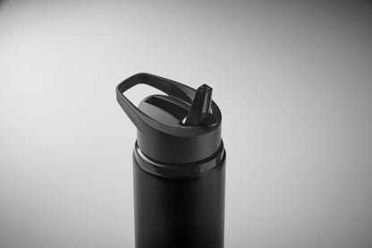 Einwandige Flasche aus recyceltem Edelstahl (90% recycelter Edelstahl und 10% Edelstahl). Klappbares