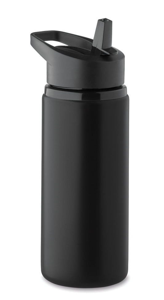 Einwandige Flasche aus recyceltem Edelstahl (90% recycelter Edelstahl und 10% Edelstahl). Klappbares