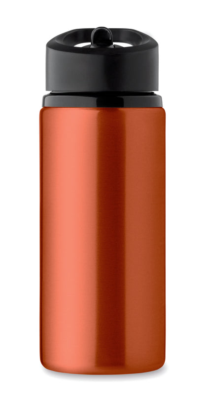 Einwandige Flasche aus recyceltem Edelstahl (90% recycelter Edelstahl und 10% Edelstahl). Klappbares