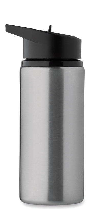 Einwandige Flasche aus recyceltem Edelstahl (90% recycelter Edelstahl und 10% Edelstahl). Klappbares