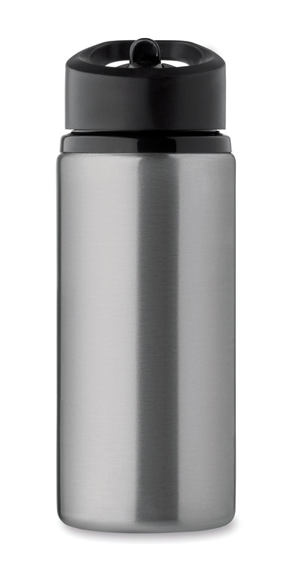 Einwandige Flasche aus recyceltem Edelstahl (90% recycelter Edelstahl und 10% Edelstahl). Klappbares