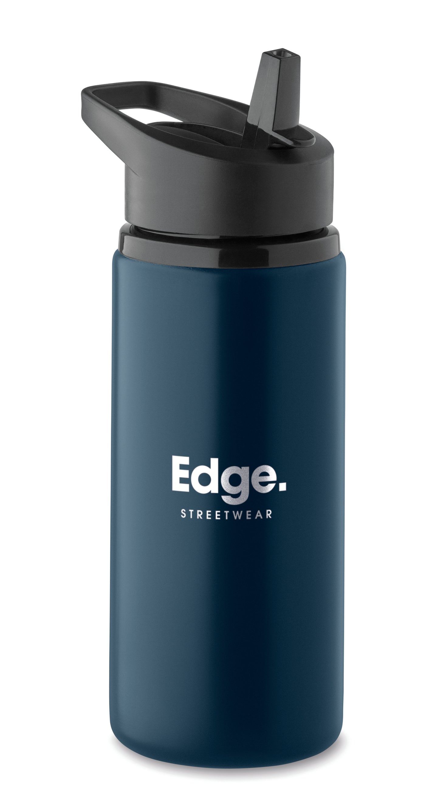 Einwandige Flasche aus recyceltem Edelstahl (90% recycelter Edelstahl und 10% Edelstahl). Klappbares