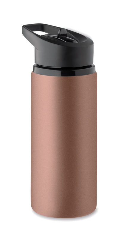 Einwandige Flasche aus recyceltem Edelstahl (90% recycelter Edelstahl und 10% Edelstahl). Klappbares