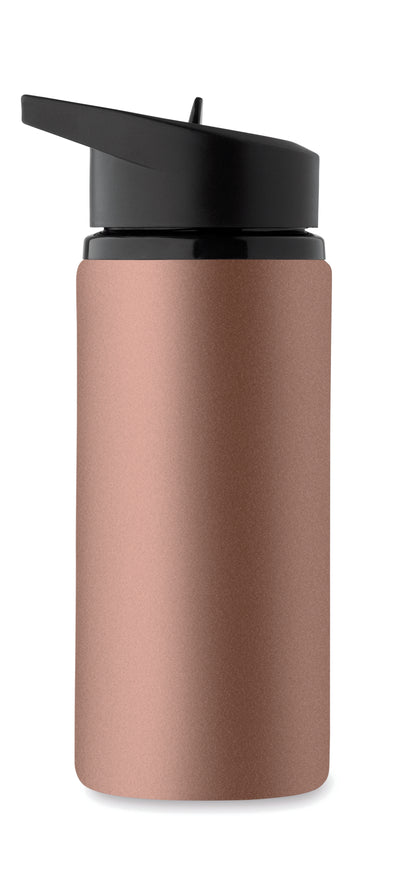 Einwandige Flasche aus recyceltem Edelstahl (90% recycelter Edelstahl und 10% Edelstahl). Klappbares