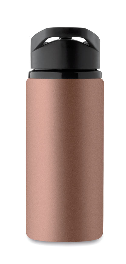 Einwandige Flasche aus recyceltem Edelstahl (90% recycelter Edelstahl und 10% Edelstahl). Klappbares