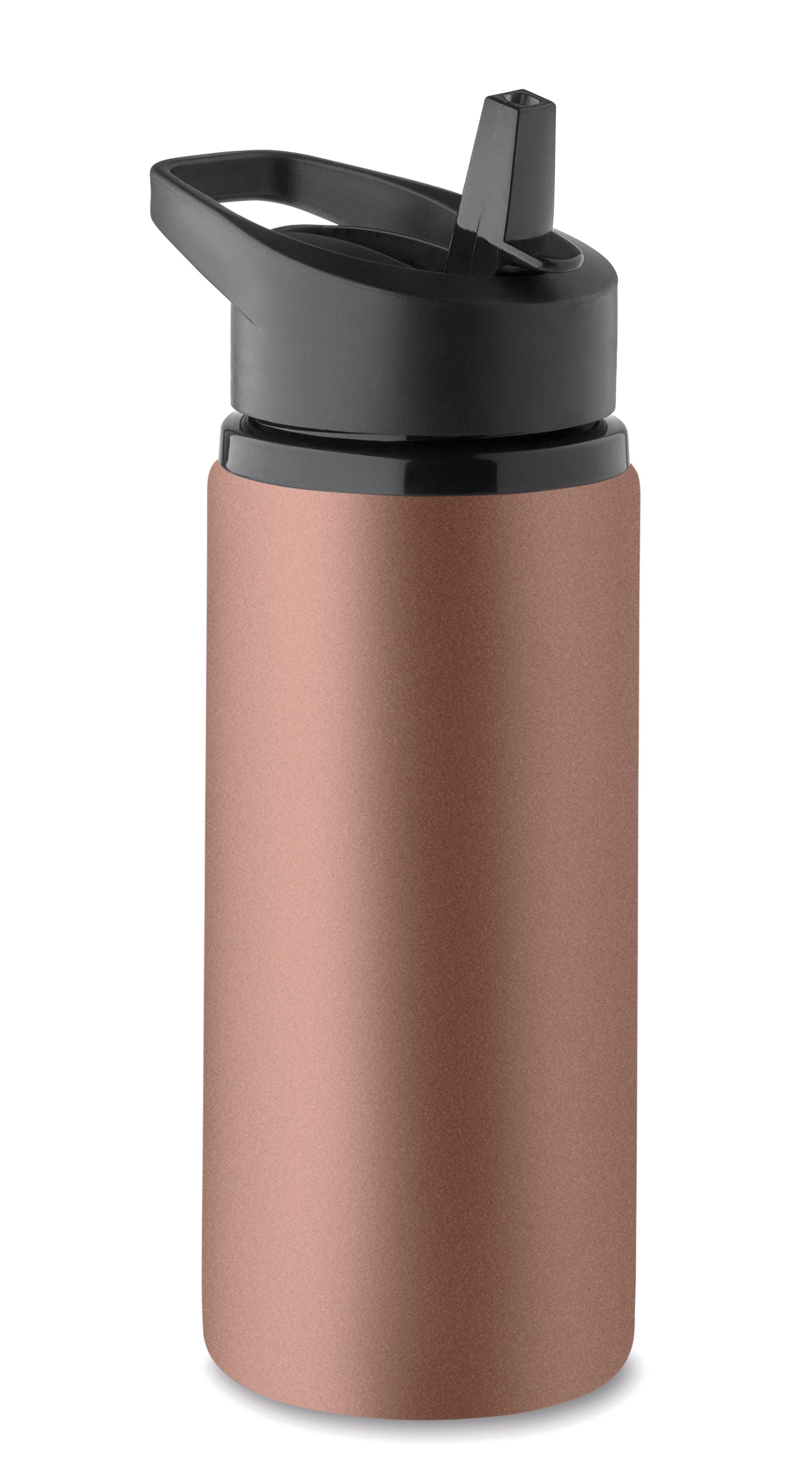 Einwandige Flasche aus recyceltem Edelstahl (90% recycelter Edelstahl und 10% Edelstahl). Klappbares
