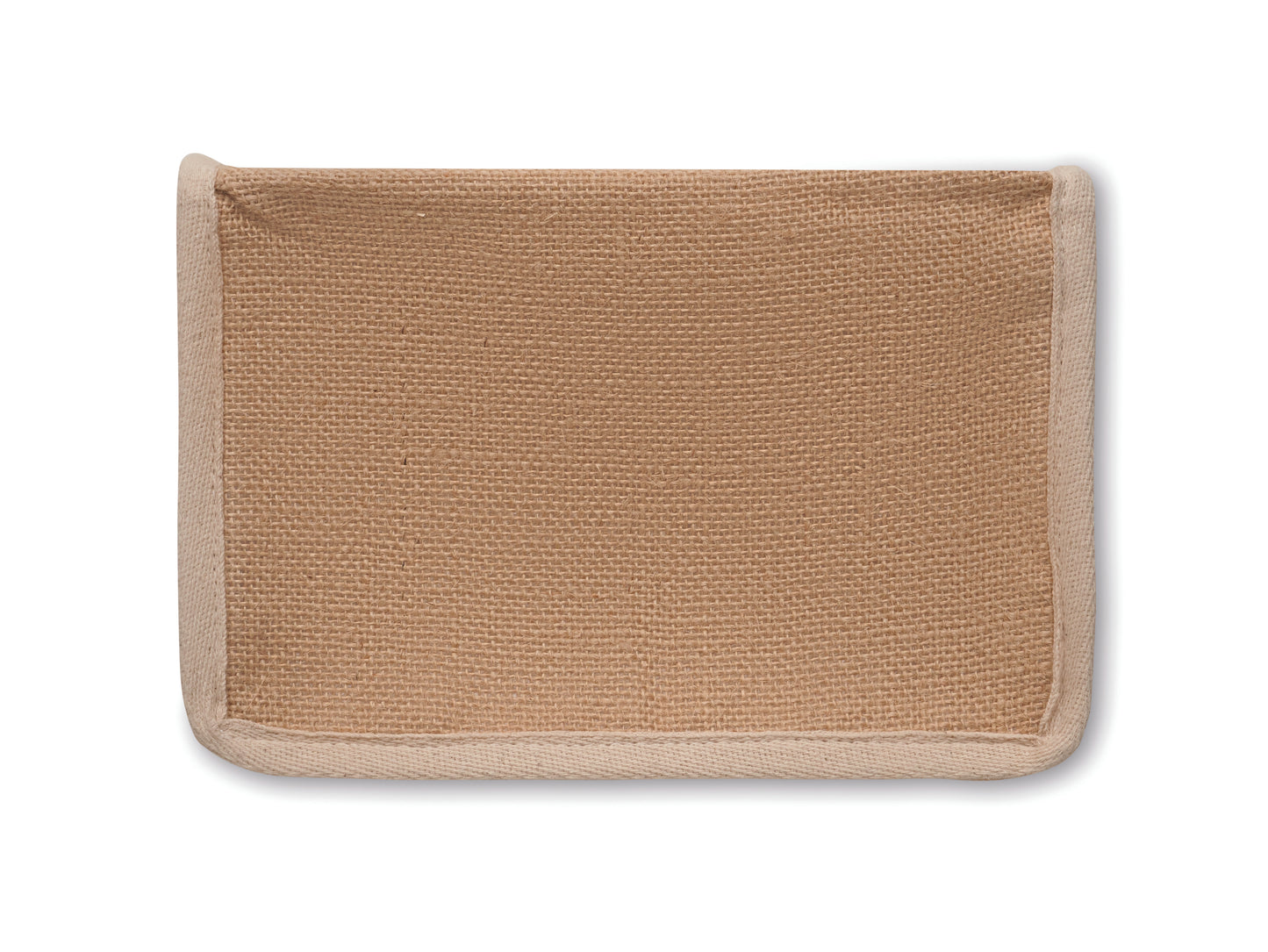 Kühltasche aus Jute mit Fronttasche und Gurt aus Baumwolle. Platz für 6