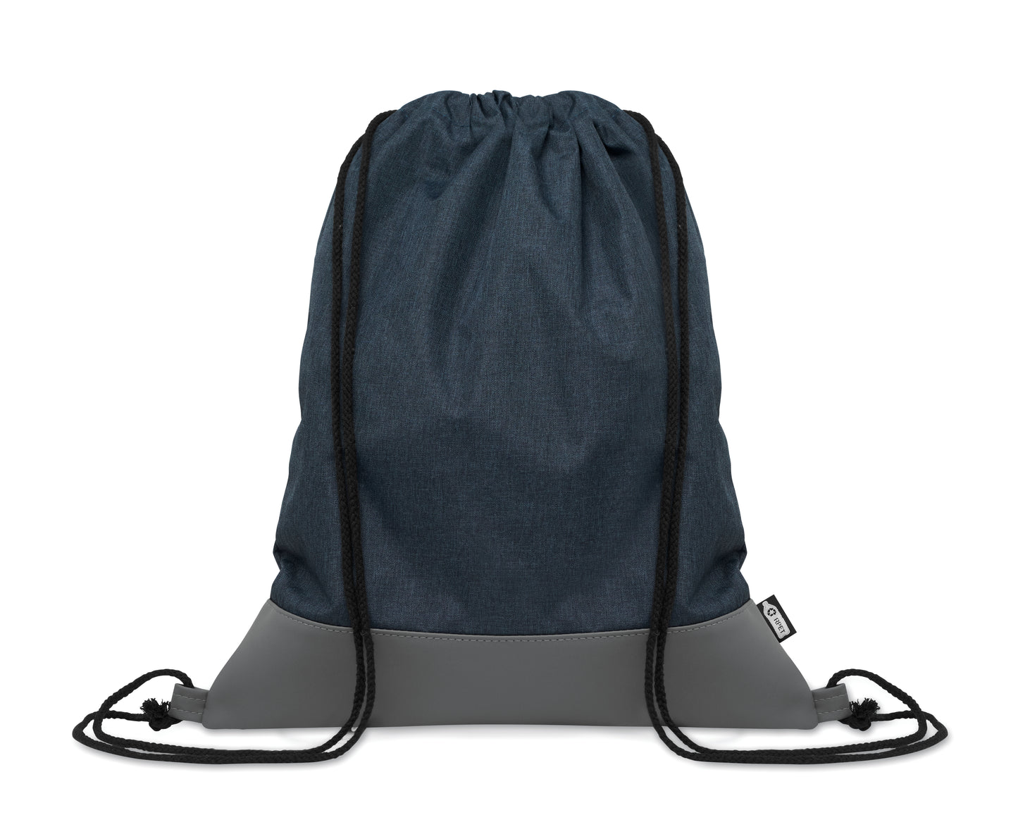 Beutel mit Kordelzug aus 2tone 300D RPET Polyester mit Besatz aus weichem