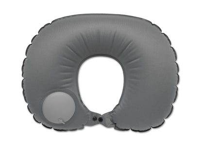 Schnell aufblasbares Reisekissen (50% PET und 50% TPU). Integrierte Pumpe und Luft-Ablass-Funktion.
