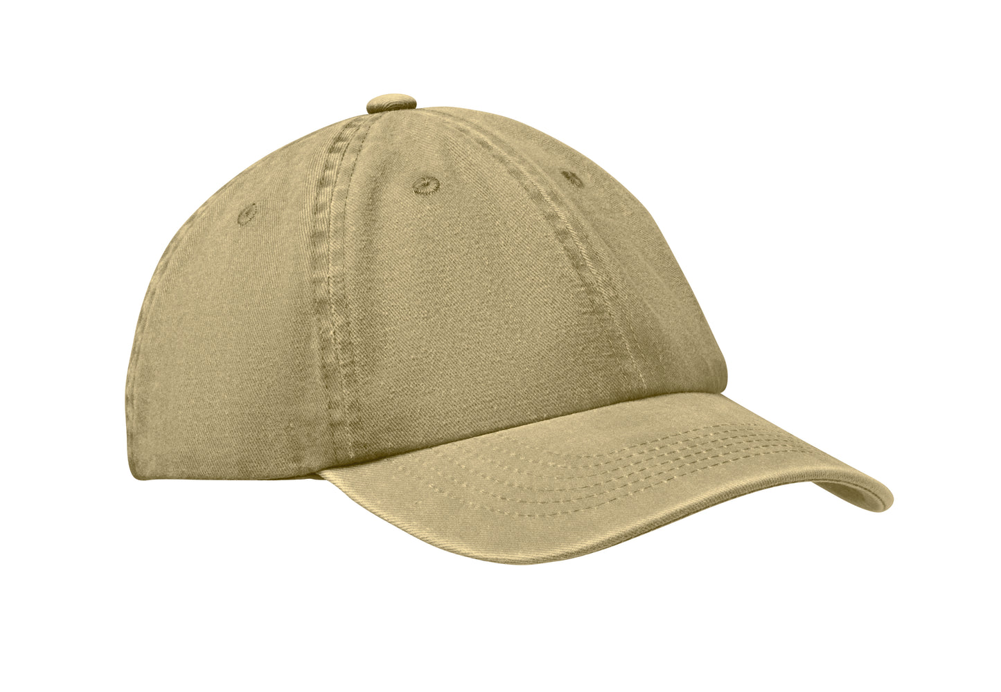 Baseball Kappe. 6 Panele. Verstellbarer Klettverschluss. Vintage-Style. 6 farblich abgestimmte umstickte Belüftungslöcher.
