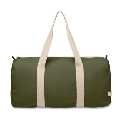 Sport- oder Reisetasche aus 320 g/m² (recycelte Baumwolle 80% und recycelter Polyester