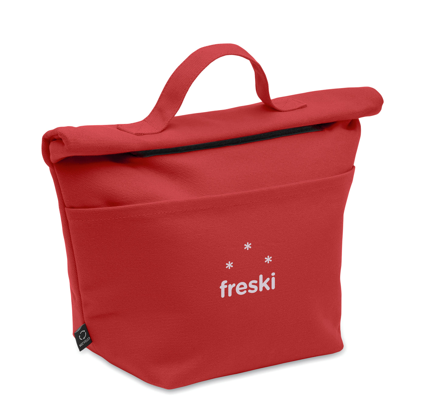 Kühltasche aus aus recyceltem Polycotton (70% recycelte Baumwolle 30% recycelter Polyester) mit