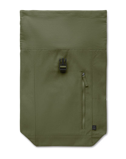 Rolltop-Rucksack mit Klettverschluss aus 390 g/m² (recycelte Baumwolle 80% und recycelter Polyester